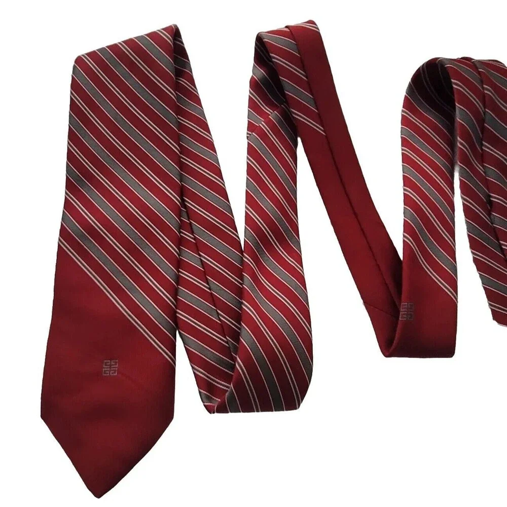 Givenchy Gentlemen Paris Mens  Striped Silk Tie - Picture 2 of 8